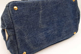 Prada Canapa Tote Bag In Blue Denim Fw0126wxzdu