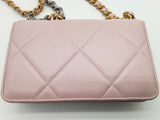Chanel 19 Pink Quilted Leather Wallet On Chain Crossbody Bag Do0526opcxde