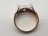 0.48 Carat Natural Diamond 14k Two Tone Gold 6.5g Ring Size 7 Do0526ixzde