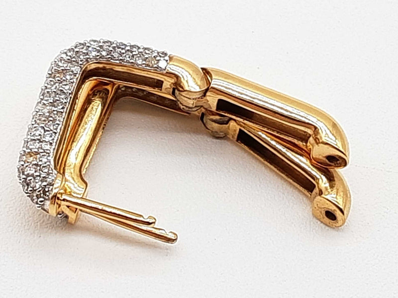 1.08 Cttw Lab Grown Diamonds Gold Coated Silver 6.6g Hoop Earrings Do0225srde