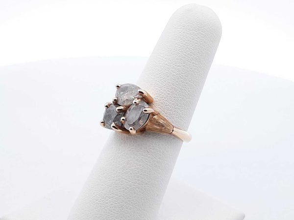 1.51 Cttw "Salt & Pepper" Diamond & 10k Gold Ring 6.2 Gram Size 6.25 Fw0525wwedu