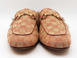 Gucci Princetown Horsebit Slippers In Beige & Brick Gg Canvas Size 7 Fw1225oizdu