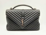 Yves Saint Laurent Sac Collège Envelope Quilted Leather Handbag Fw1224lxzxdu