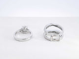 1.55 Cttw Diamond & 14k White Gold Wedding Set 10.3 Grams Size 4 Fw0426wxzdu