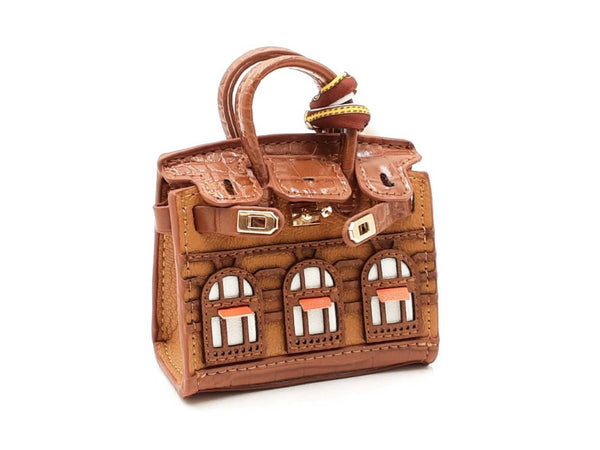 Mini Boutique Bag Charm In Brown Fw0825edu