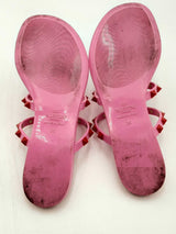 Valentino Garavani Pink Jelly Rockstud Sandals Size 35 Eb0125lxzsa