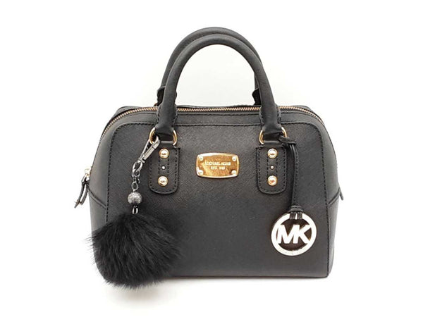 Michael Kors Jet Set Travel Dome Satchel In Black Saffiano Leather Fw0525wxdu