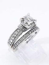 1.58 Cttw Diamond & 14k White Gold Wedding Set 8.1 Grams Size 7 Fw1224lxzxdu