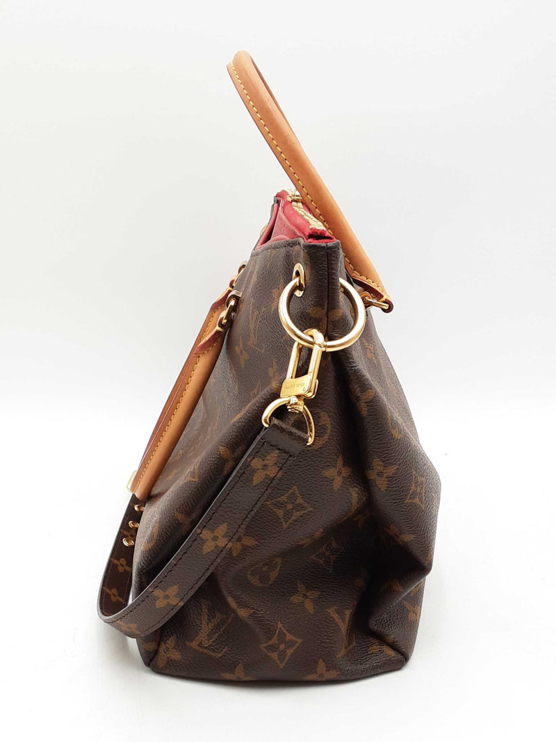 Louis Vuitton Pallas Mm Brown Monogram Cerise Red Handbag Sd0825pzxsa