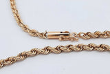 14k Yellow Gold Rope Chain Necklace 12.8 Grams 19 Inch Eb0326sxzsa