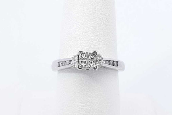 0.46ctw Diamond Ring In 10k White Gold 3.1 Grams Size 7 Eb1025lpxdu