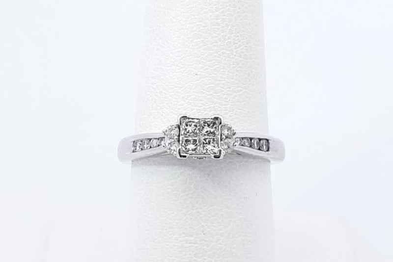 0.46ctw Diamond Ring In 10k White Gold 3.1 Grams Size 7 Eb1025lpxdu