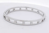 1.88cttw Diamond Hinged Bangle Bracelet 18k White Gold 28.3 Grams Eb0626woxzsa