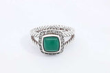 David Yurman Diamond & Green Onyx 925 Albion Ring 5.3 Grams Size 6.5 Eb1024lrxsa