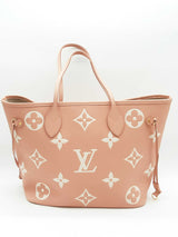 Louis Vuitton Neverfull Pink Creme Monogram Empreinte Leather Tote Bag Do0924lwxzde