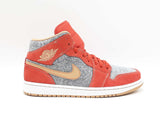 Nike Air Jordan 1 Mid Se "Denim Red" High Top Sneakers Size 9.5 Fw0225lxzdu