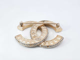 Chanel 2017 Gold-tone & Cubic Zirconia Cc Logo Brooch/pin Fw1025orzdu