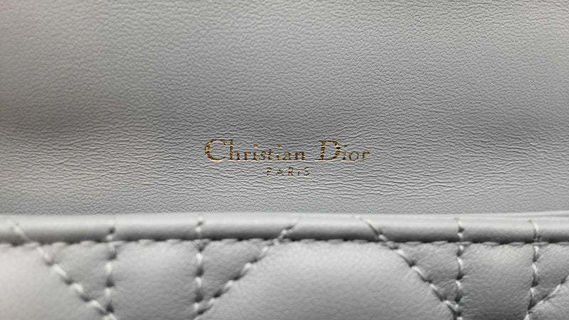 Christian Dior My Daily Dior Pouch In Cloud Blue Cannage Lambskin Fw00725lzxzdu