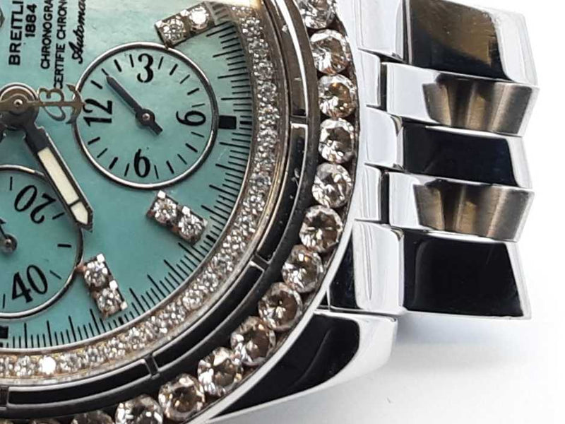 Breitling Chronomat Evolution 3.92 Cttw Diamond & Stainless Steel 44mm Watch Fw0125wzzxdu