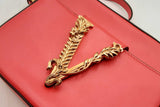 Versace Virtus Red Leather Camera Crossbody Bag Eb1024wxzsa