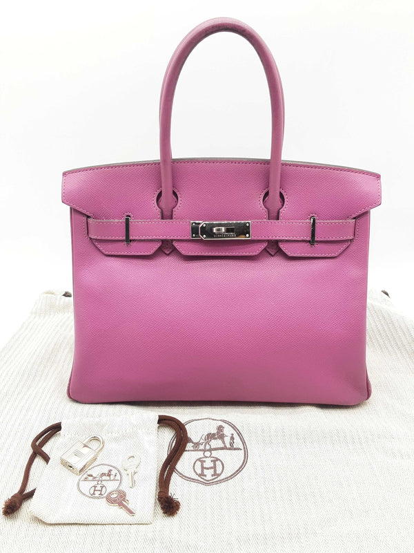 Hermes Birkin 30 Cyclamen Purple Epsom Palladium Hardware Handbag Do0323lwecrde