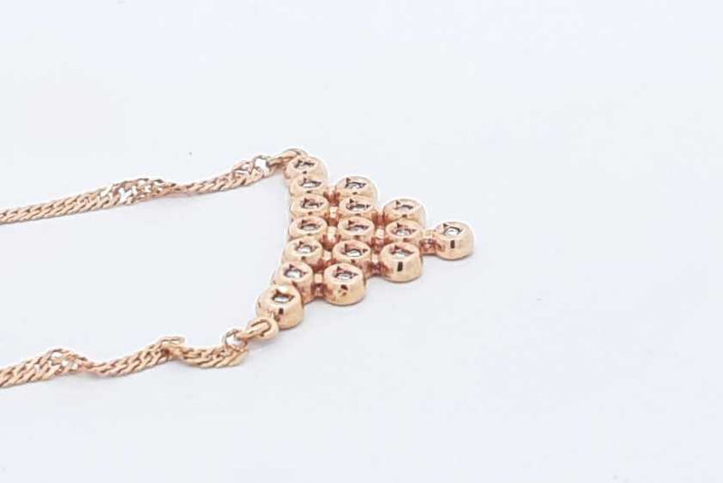 0.16ctw Diamond Necklace In 18k Yellow Gold 4.2 Grams 15 Inch Eb0425wxzsa