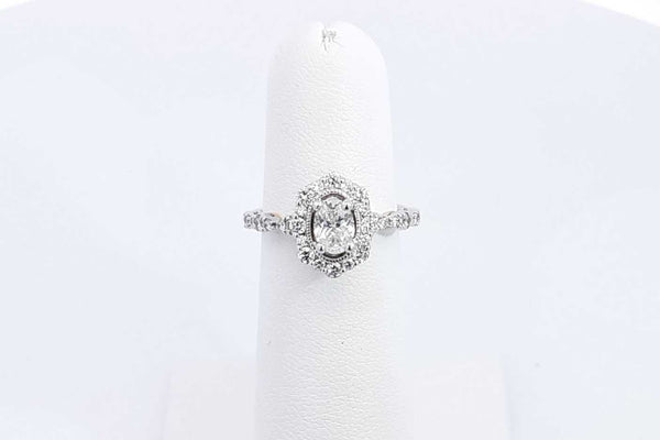 Approx. 0.60ctw Center Oval Diamond Ring In 14k White Gold 3.3g Eb0823irxsa