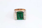 Emerald & Diamond Ring In 10k Yellow Gold 16.7 Grams Size 7.5 Eb1124pxzdu