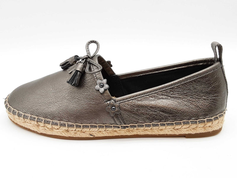 Coach Floralapp Mt Espadrille Gunmetal Silver Slip Ons Size Us 6b Do0425oxde