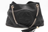 Gucci Black Pebbled Calfskin Soho Chain Shoulder Bag Eb0426wxzsa