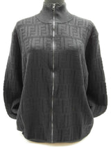 Fendi Logo Embossed Black Zipper Jacket Do0425rxzde