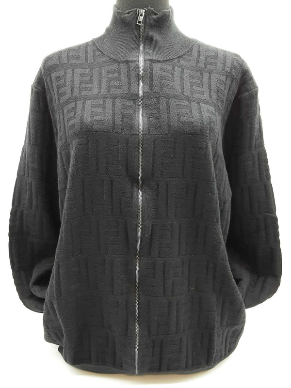 Fendi Logo Embossed Black Zipper Jacket Do0425rxzde