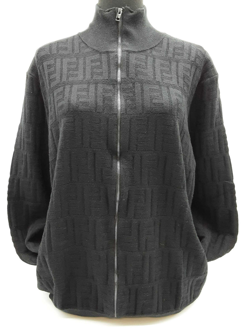 Fendi Logo Embossed Black Zipper Jacket Do0425rxzde