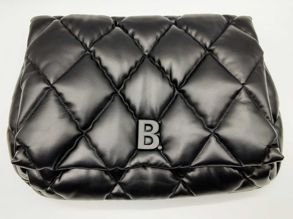 Balenciaga Touch Puffy Black Quilted Leather Large Clutch Do0824wxzde