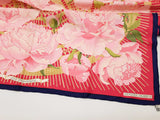 Hermes Les Pivoines Peonies Pink Blue Flower Silk Scarf Do0426wxzde