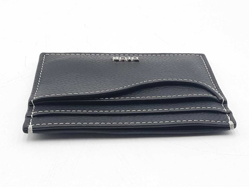 Dior Black Grained Calfskin Saddle Card Holder Sd0925lozsa