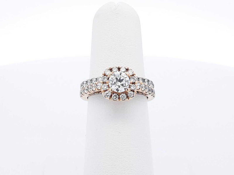 1.36 Cttw Diamond & 14k Gold Halo Ring With Cert 6.3 Grams Size 5.25 Fw0625rwzdu