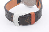 Louis Vuitton Monogram Tambour 28mm Quartz Stainless Steel Watch Eb0626ixzsa
