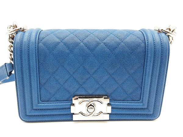 Chanel Boy Blue Quilted Cavier Leather Crossbody Bag Do0125wxzxde