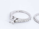 Approx. 0.7ctw Diamond Wedding Set In 14k White Gold 5.6 Grams Sz 5 Eb0424orxsa