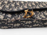 Christian Dior Oblique Jacquard Saddle Pouch With Chain Eb0226rxzsa