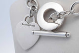 Tiffany & Co. 925 Sterling Toggle Clasp Choker Necklace & Heart Tag Eb0526orxdu