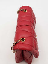 Versace Kleio Quilted Red Leather Crossbody Bag Eb0326pxzsa