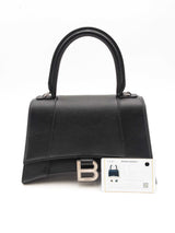 Balenciaga Hourglass Black Leather Top Handle Bag Eb0126rxzsa