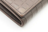 Yves Saint Laurent Grey Crocodile Embossed Leather Flap Wallet Eb0526lpxsa