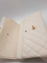 Chanel White Caviar Quilted Leather Double Flap Shoulder Bag Eb0126prxzsa