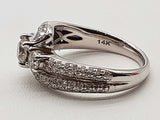 1.30 Cttw Natural Diamonds 14k White Gold 5.0g Ring Size 6.75 Do0426cxzde