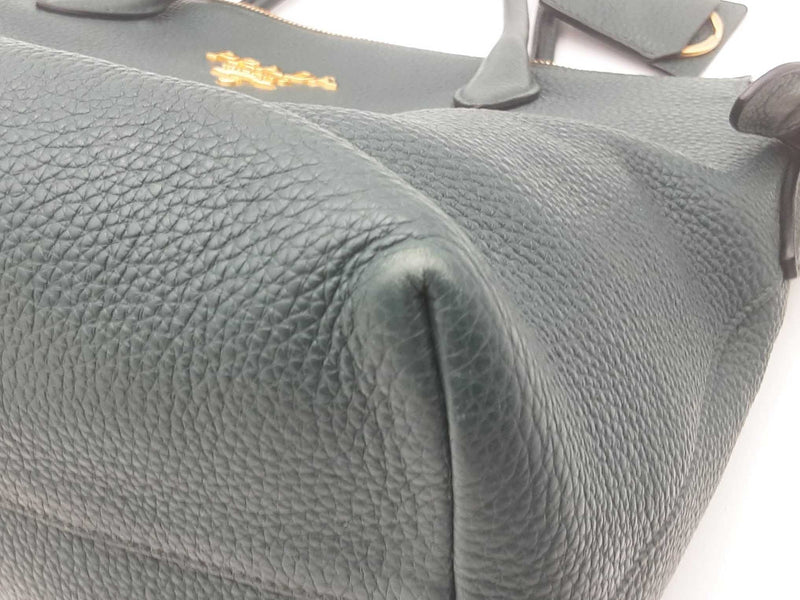 Prada Vitello Daino Tote Green Handbag Aa0825pzxsa