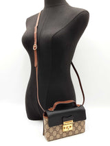 Gucci Padlock Bag In Gg Supreme Coated Canvas & Black Leather Fw0626orzdu