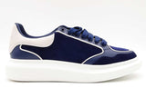 Alexander Mcqueen Oversized Blue Suede Low Top Sneakers Size 47 Eb0125lorsa